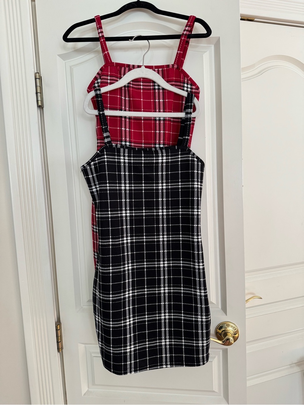 SHEIN Teen Red & Black Plaid Dresses SET Of TWO